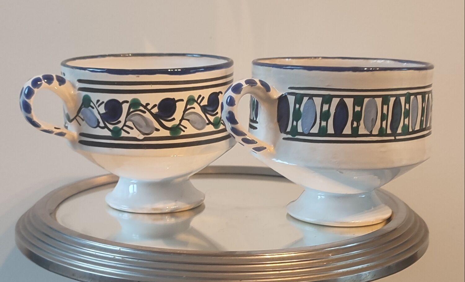 Pair of large 500 ml ceramic mugs from the Maghreb.
