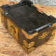 Vintage jewelry box China lacquered wood brass mother-of-pearl