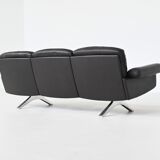Canapé 3 places De Sede modèle DS-31 en cuir noir, Suisse 1970