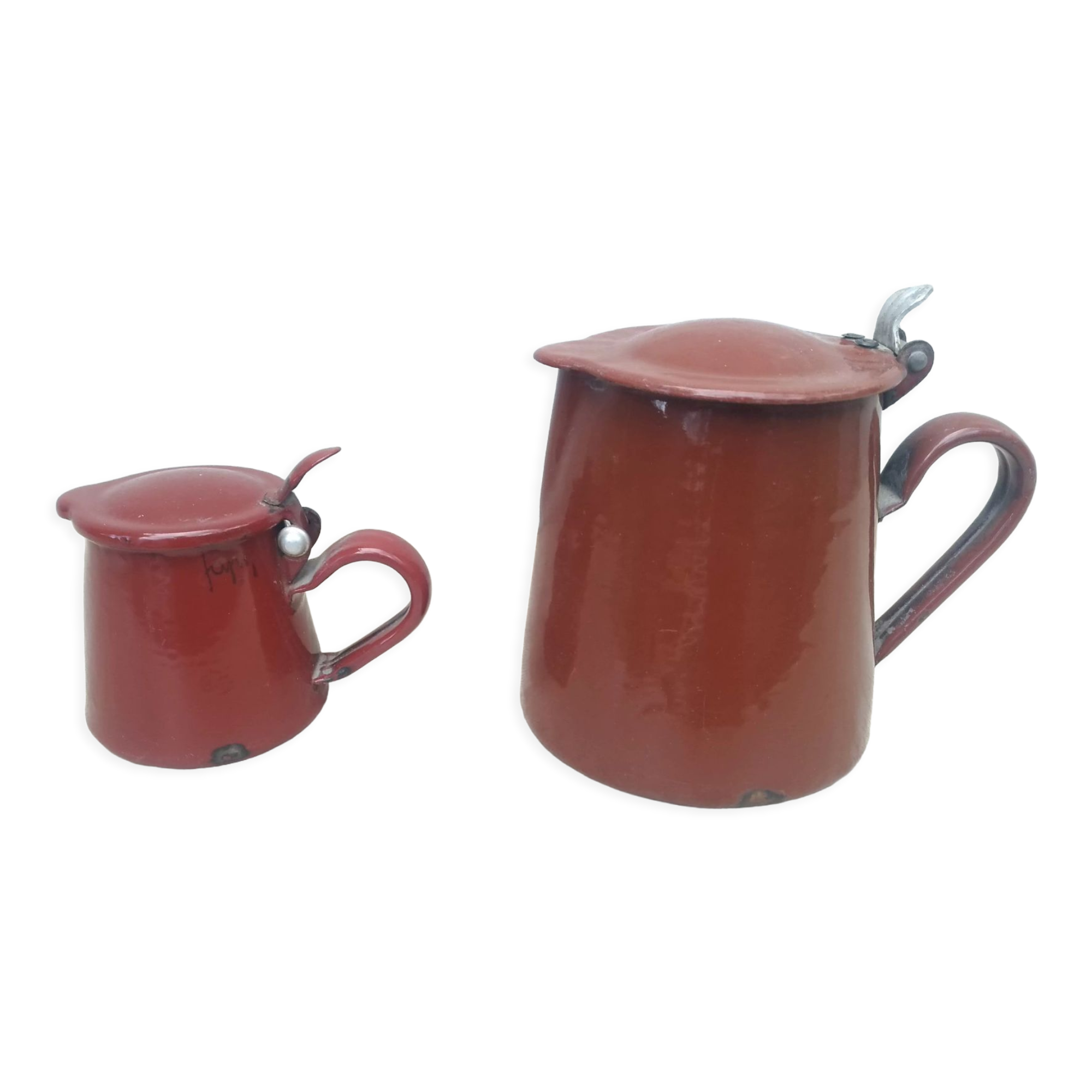 Pot à lait et pot à crème émaillés