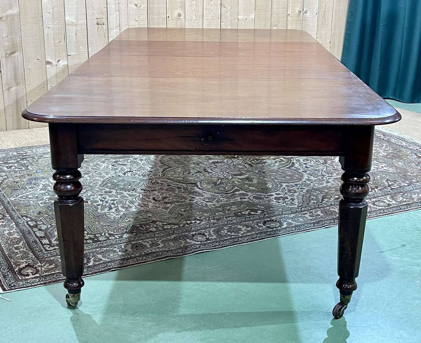 Victorian mahogany table with 2 extensions - 19th century work - Crank system
