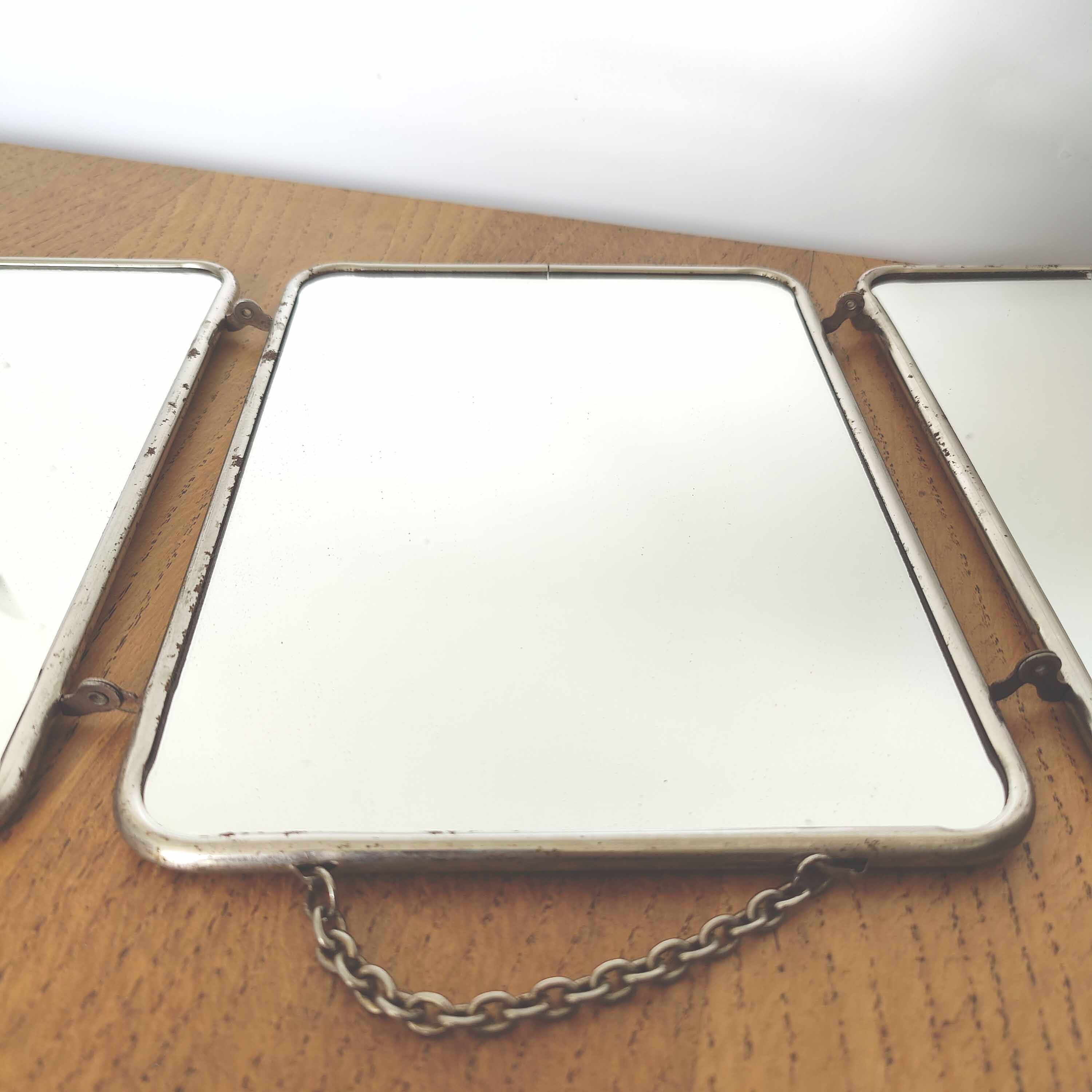 Triple barber mirror 57x27cm
