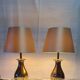 Set de 2 lampes en laiton de style français Amery Le Dauphin, style Hollywood Regency.