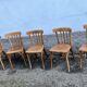 Série de 5 chaises bistrot bohème hêtre - vintage - 1950