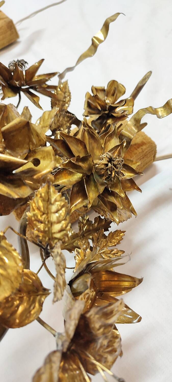 Pair of brass appliques. France, 1960s.