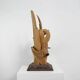 Abstract wooden sculpture attributed to Willi Soukop (1907-1995)