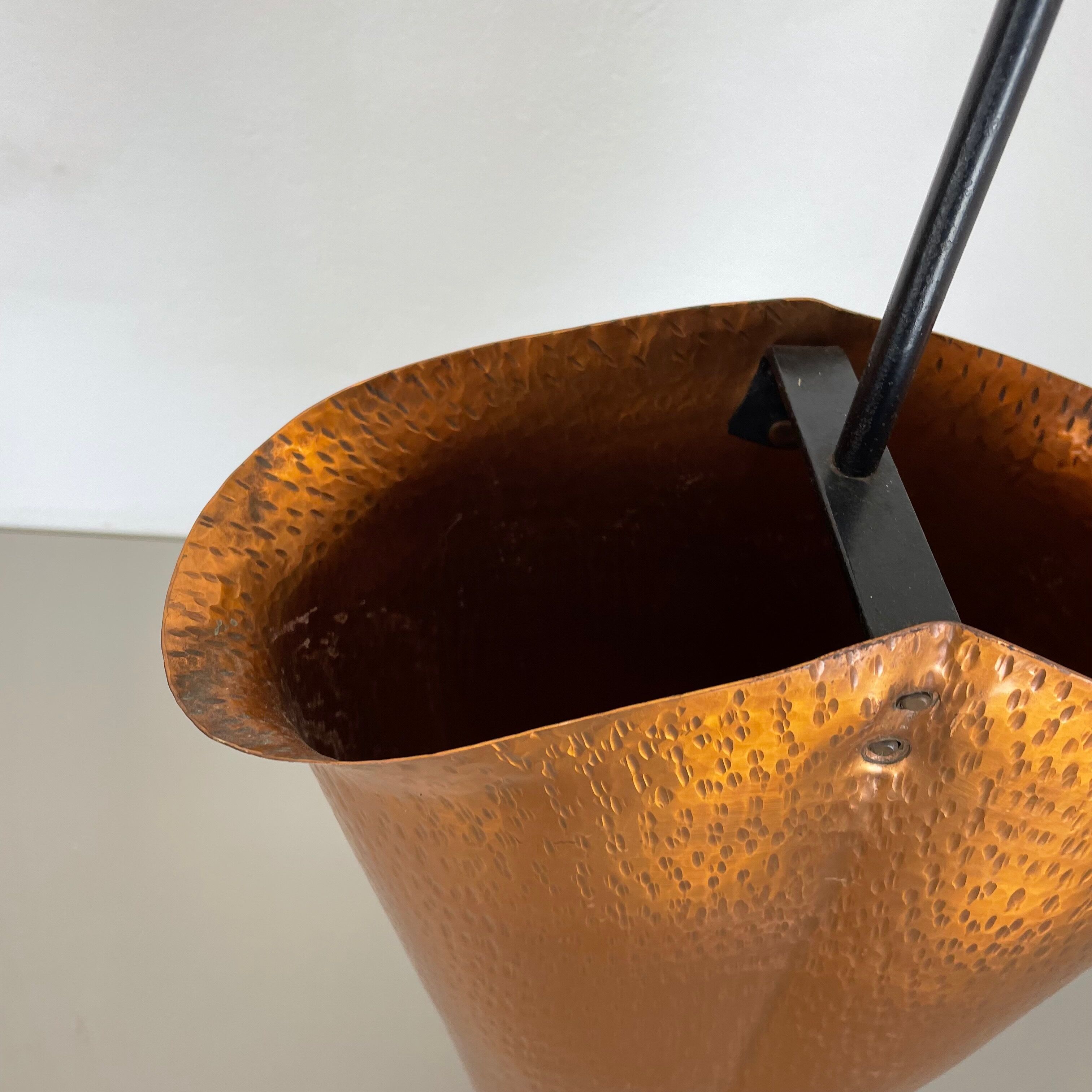 Original Metal Copper Brutalist Hollywood Regency Umbrella Stand Germany, 1970s