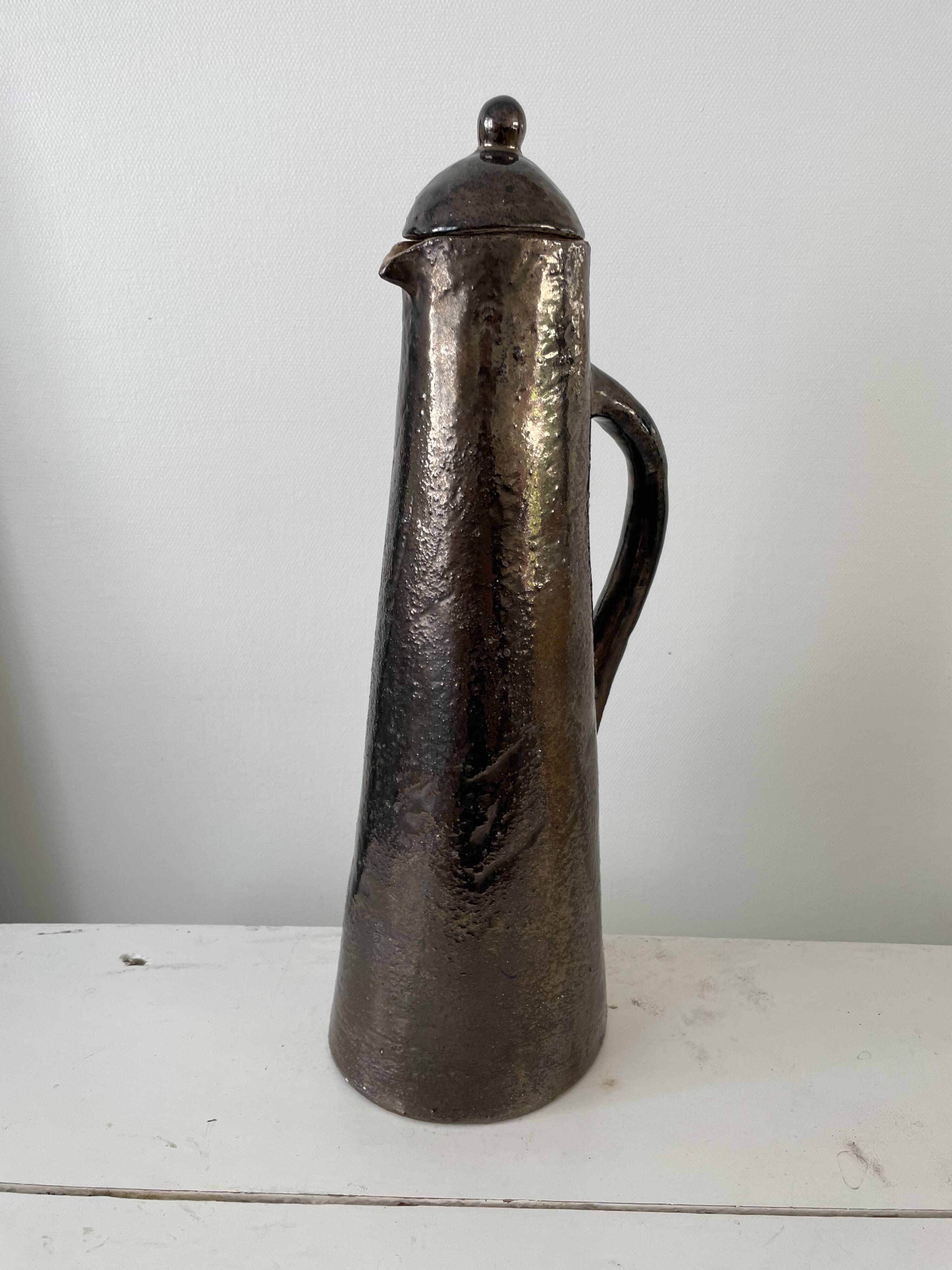 Large handmade ceramic jug, 1975