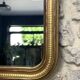 Louis-Philippe mirror gilded with gold leaf 37.5/31.5cm mercury glass