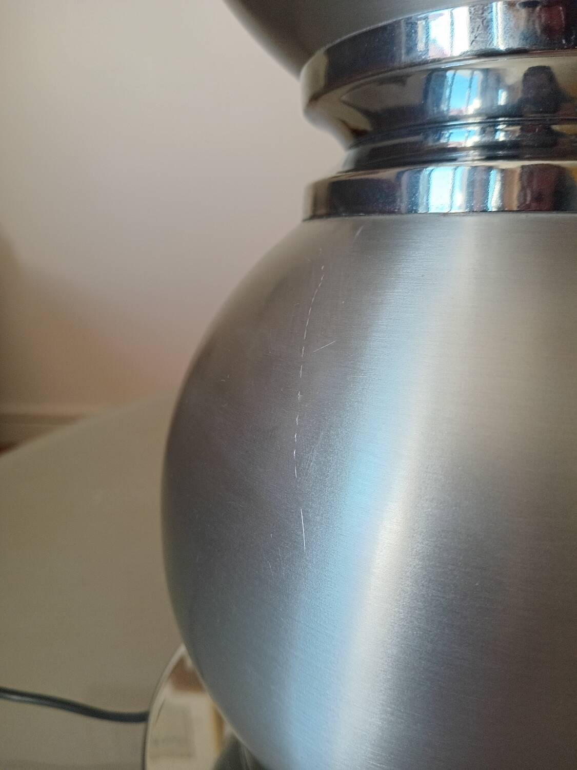 Vintage Maison Delmas lamp in brushed aluminum – Space Age design