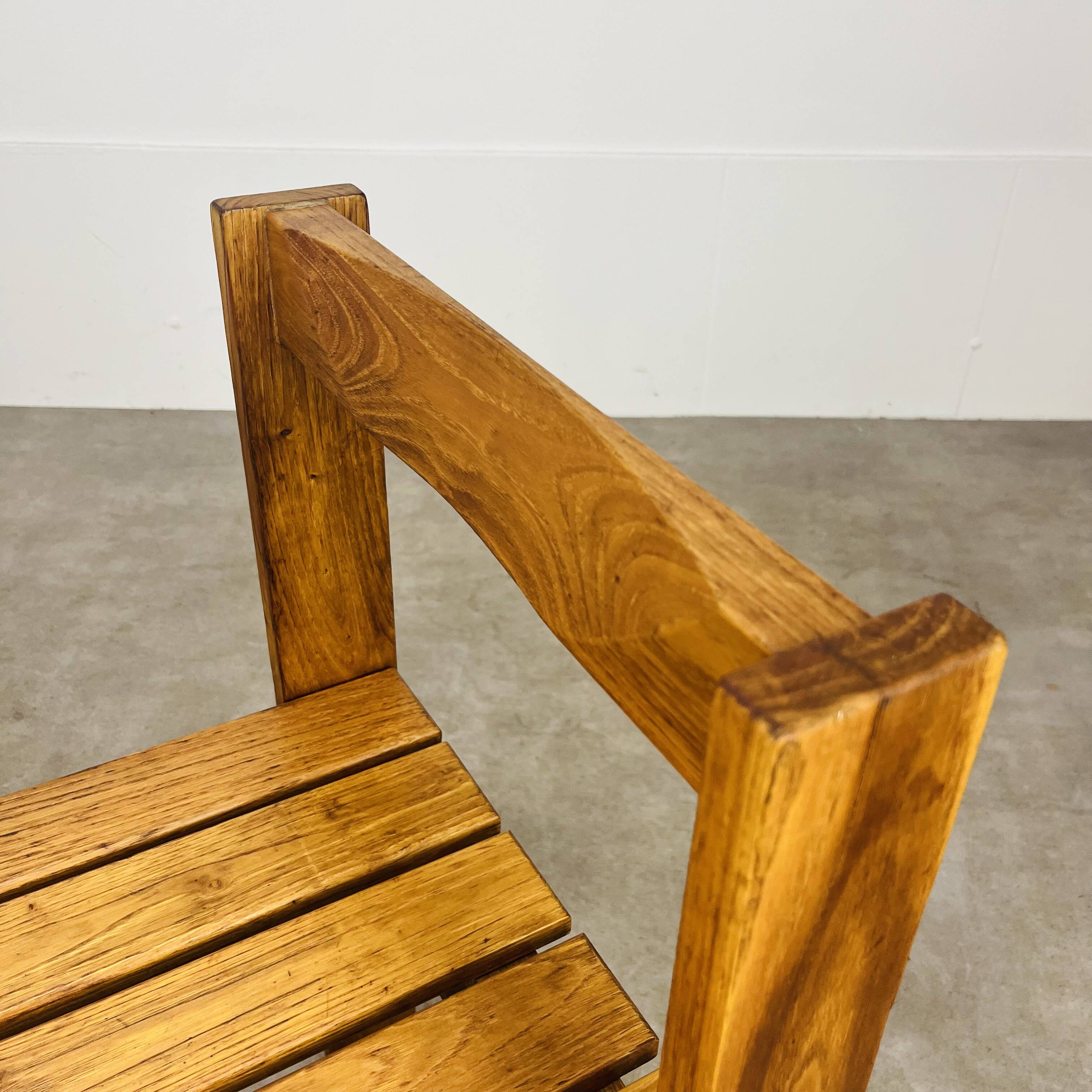 4 minimalist pine chairs Les Arcs, 1960s