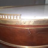 Louis XVI period demi-lune console in mahogany.