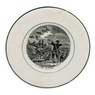 Sarreguemine plate partridge hunting