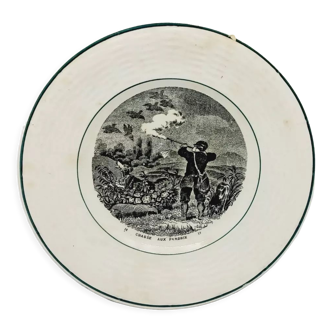 Assiette parlante digoin sarreguemine chasse aux perdrix