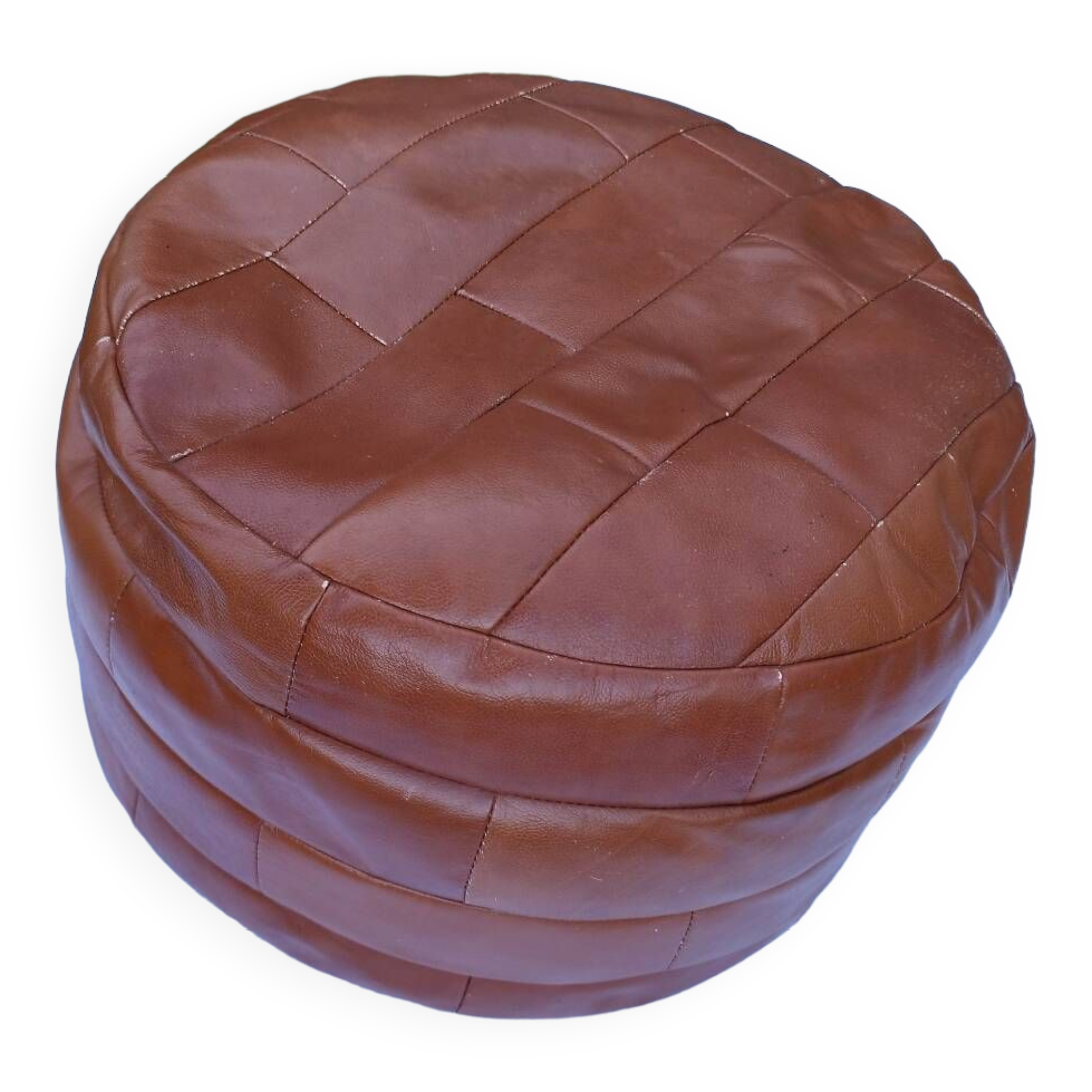 Sede Patchwork Leather Pouf
