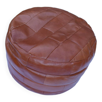 Sede Patchwork Leather Pouf