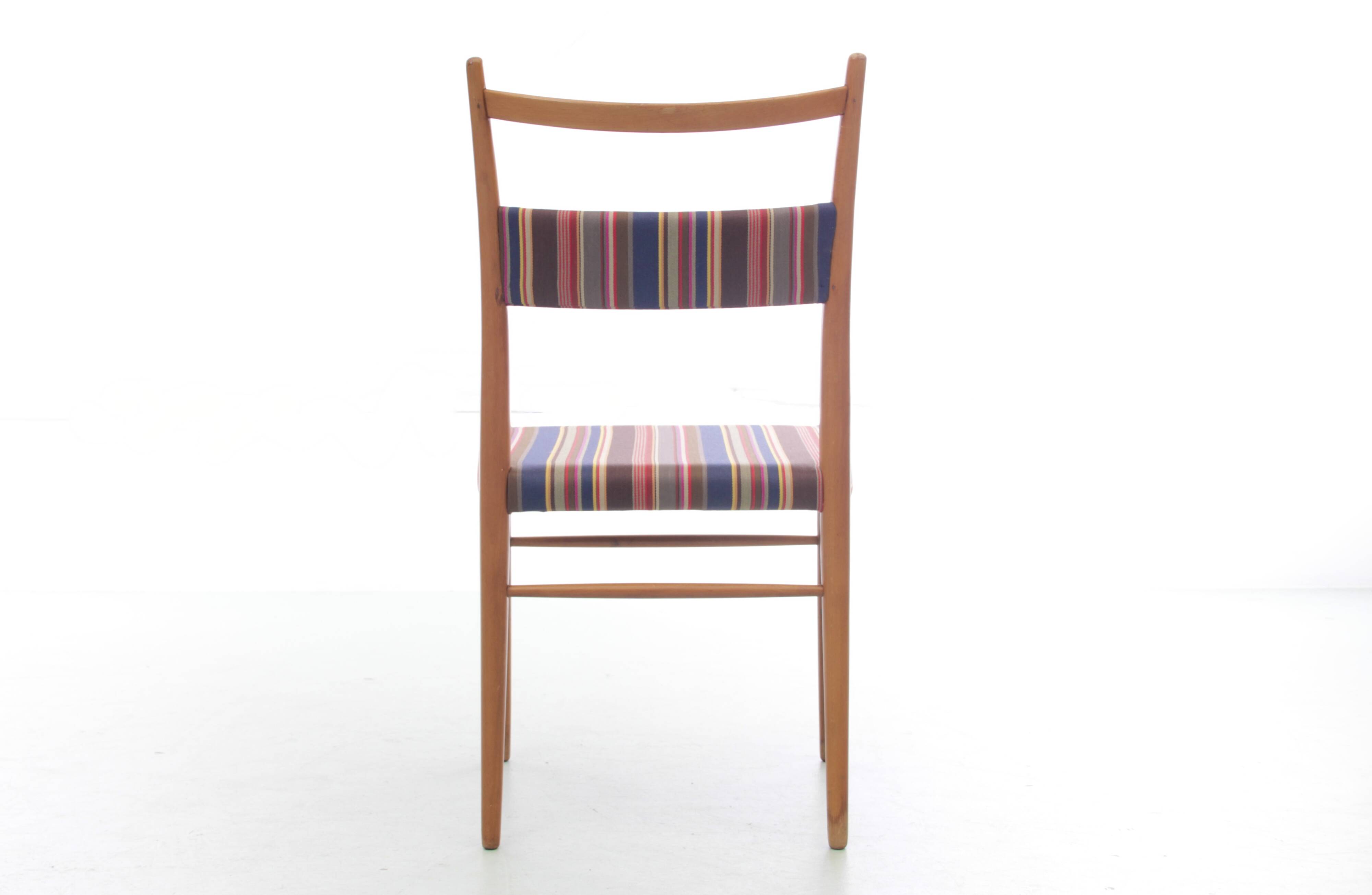 Set of 4 Scandinavian chairs by Yngve Ekstrom, Paul Smith fabric