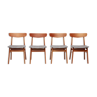 Ensemble de 4 chaises design danoises par Farstrup
