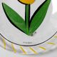 Kosta Boda Vintage Glass Plate: Yellow Tulip Design, Ulrica Hydman Vallien