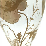 Art Nouveau vase with Painted decoration of Poppies and Butterfly 1900