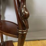 Mahogany bedside table with swan neck.