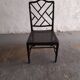 Black lacquered chair, faux bamboo, Chippendale, Jonathan Adler