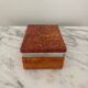 Vintage box in orange alabaster and chrome metal, Italy 1970s