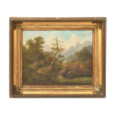 Huile sur toile Paysage animé