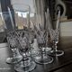 Lot de 6 flûtes à champagne vintage en verre moulé