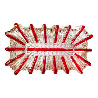 Rectangular red glass wall sconce
