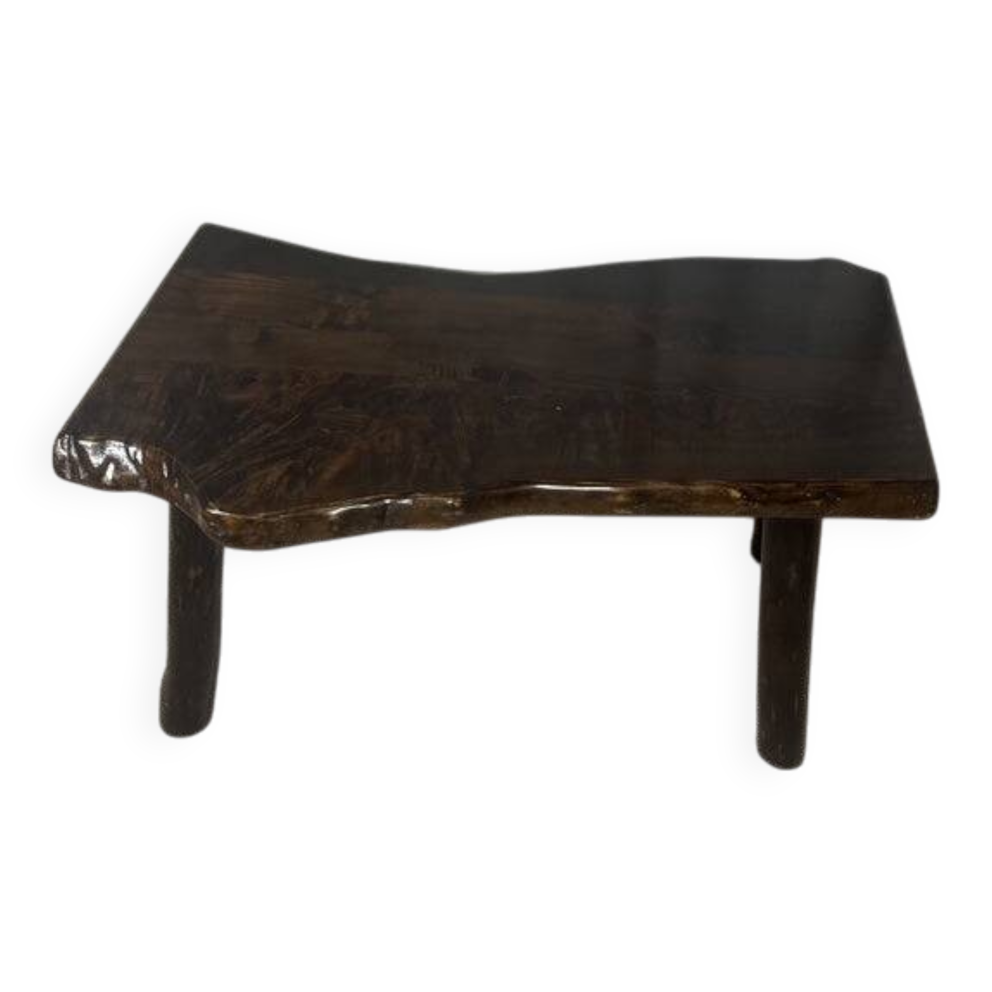 Rustic solid wood coffee table, Wabi-Sabi style, 1970s.