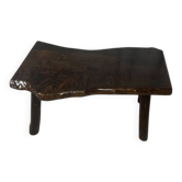 Rustic solid wood coffee table, Wabi-Sabi style, 1970s.