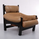 Gerard Van Der Berg Leather Lounge Chair, 1970s