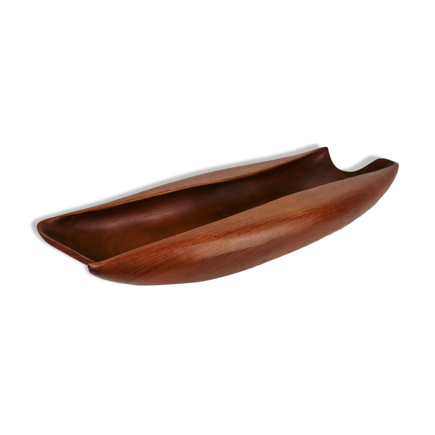 Scandinavian cut in vintage carved teak 1960