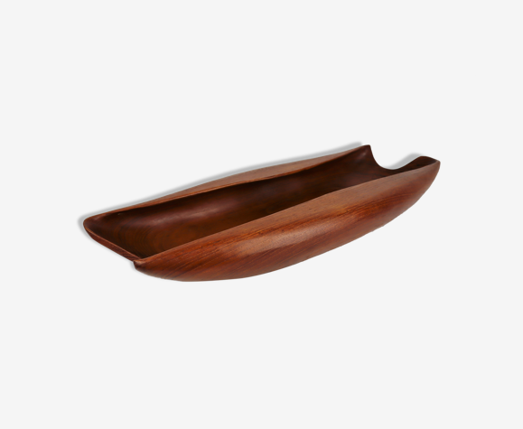 Coupe scandinave en teck sculpté vintage 1960