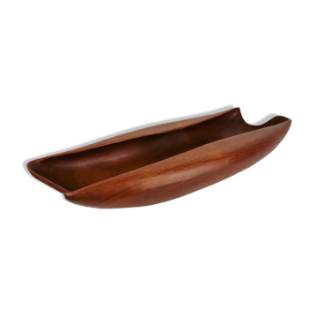Scandinavian cut in vintage carved teak 1960