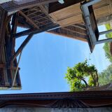 Large rectangular wooden mirror