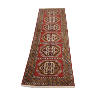 Tapis d'orient de couloir fait main galerie Shirvan  277 x 80 cm