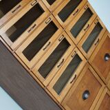 English Haberdashery Shop Cabinet with Glass Fronted Drawers, Circa 1930s