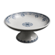 Old footed bowl Sarreguemines Mignon blue faience vintage