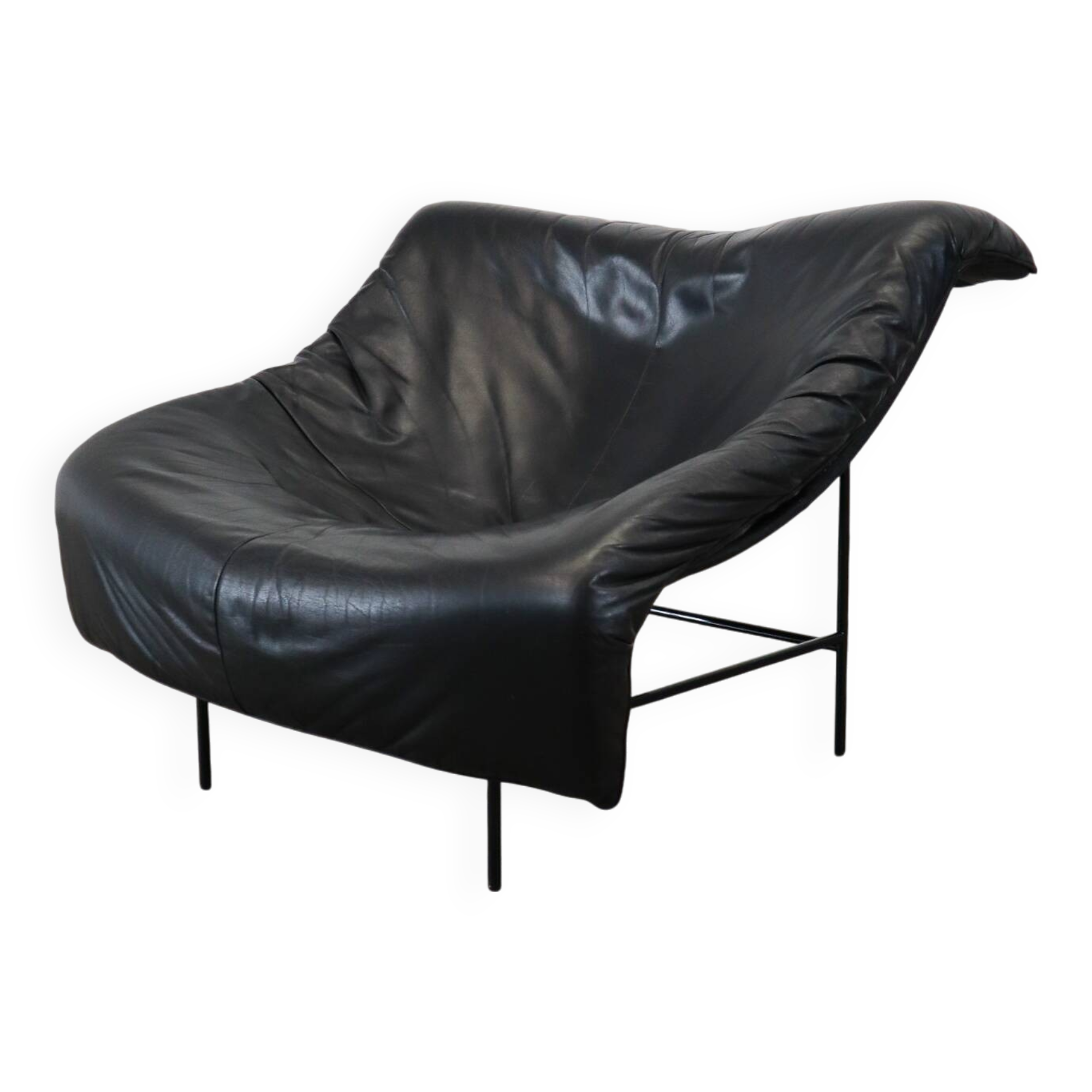 vintage Black leather Butterfly chair by G. van den Berg for Montis, 1980s