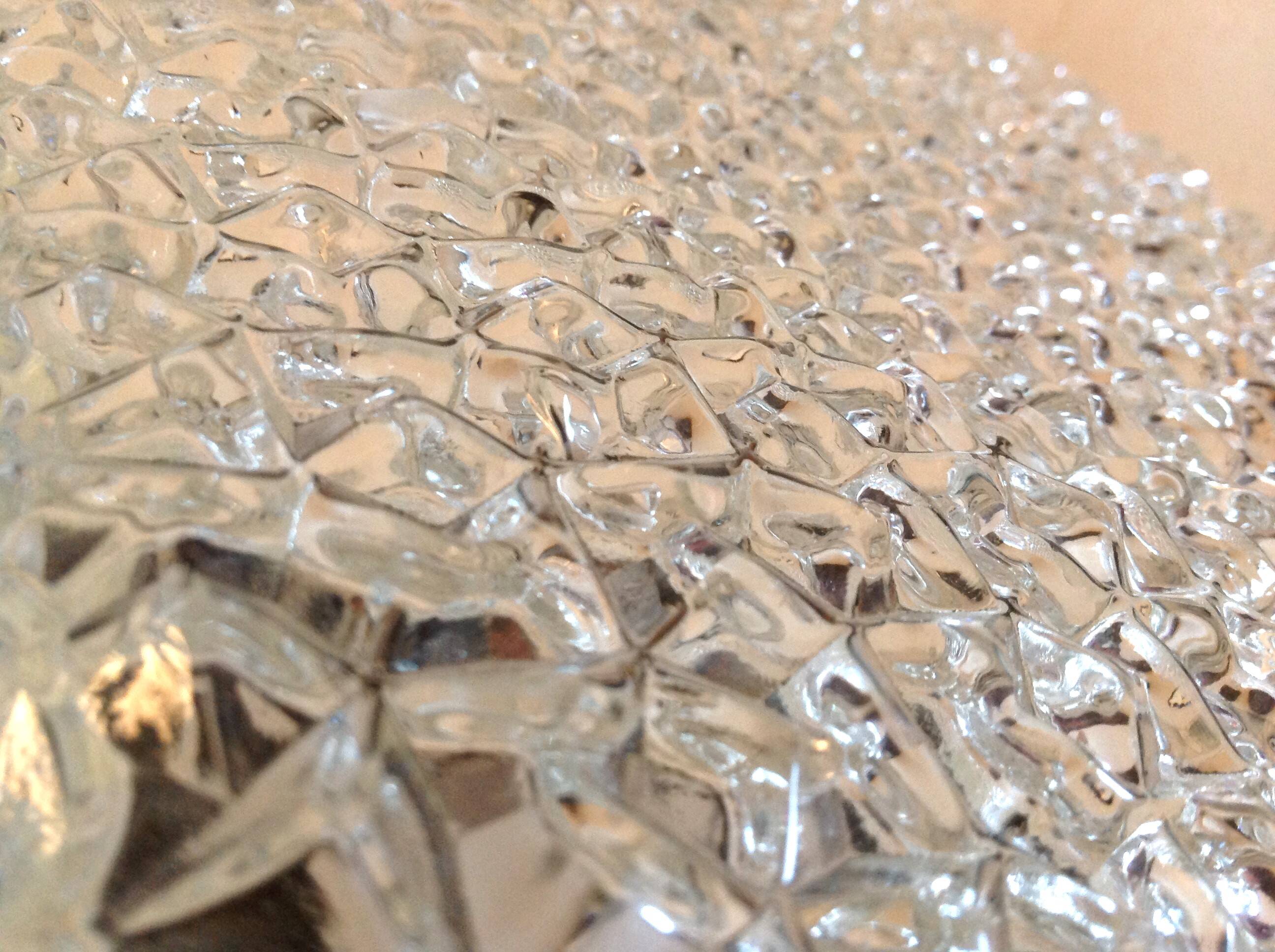 Square diamond-tipped glass ceiling light by RZB Leuchten / vintage 60s-70s