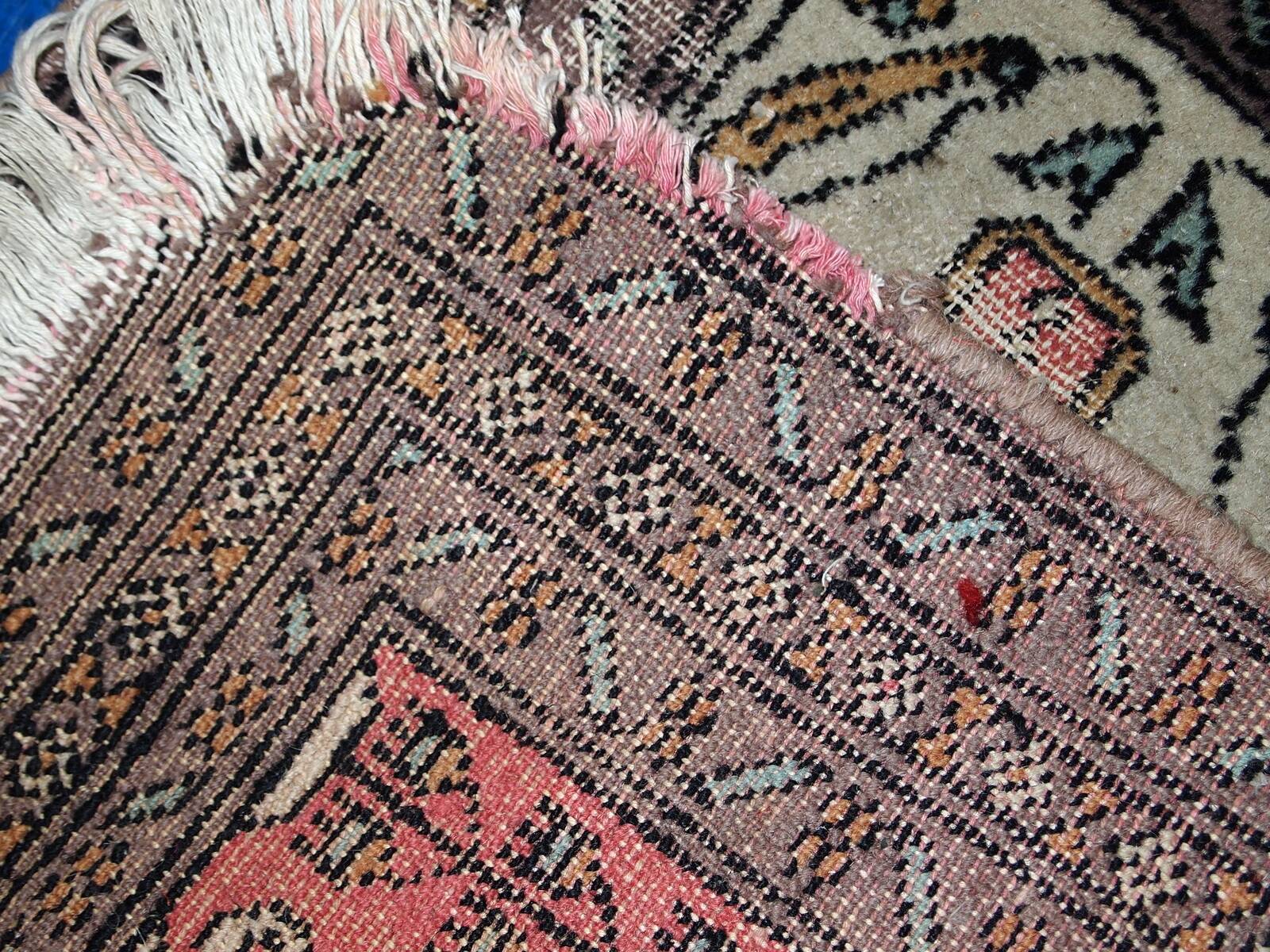 Tapis de Prière Vintage Bukhara en Laine, Années 1950, Pièce Authentique