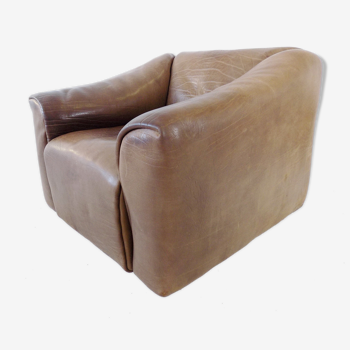 Fauteuil en cuir brun De Sede DS 47