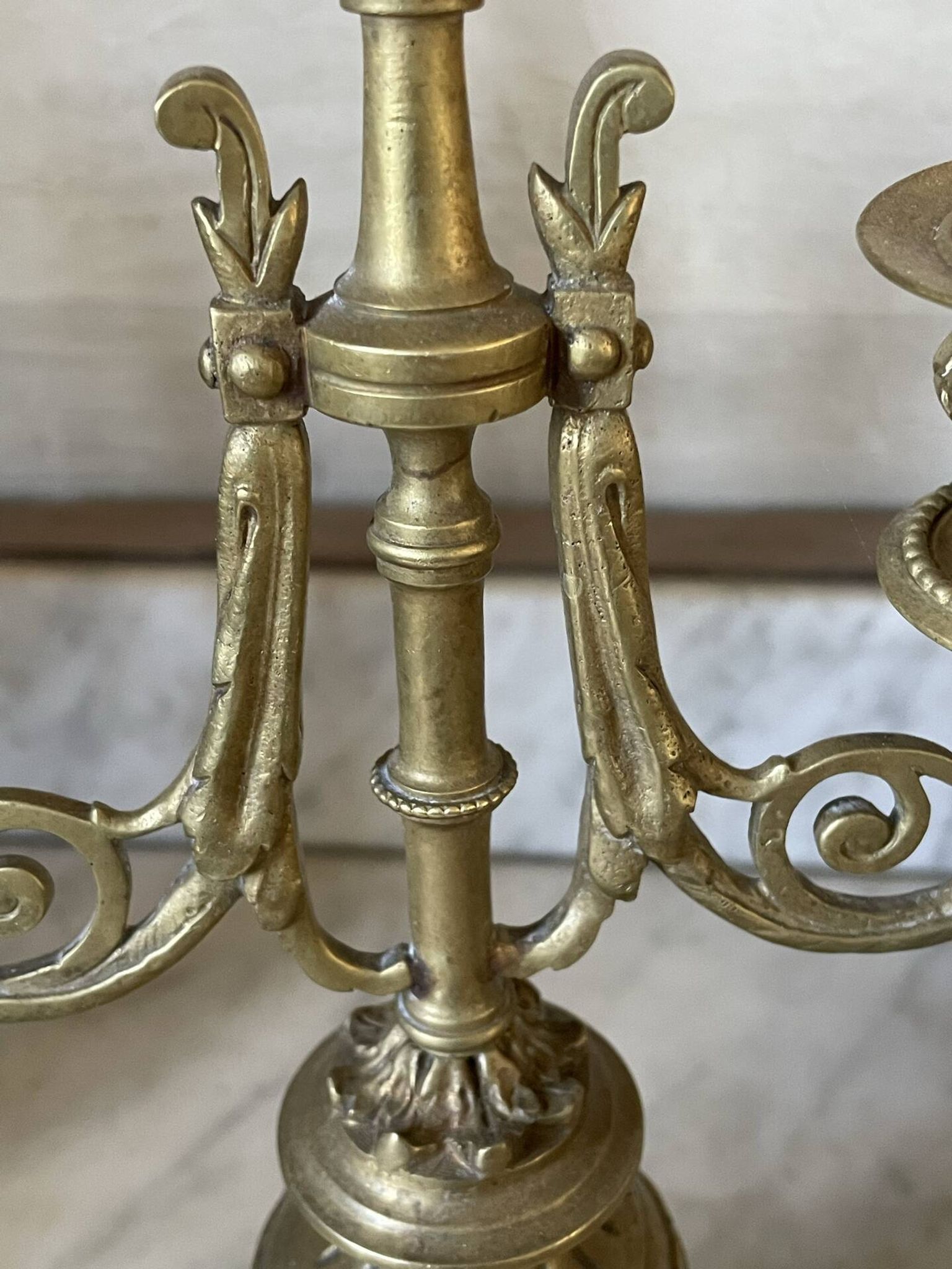 Pair of gilded bronze candlesticks in the Napoleon III style.