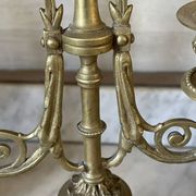 Pair of gilded bronze candlesticks in the Napoleon III style.