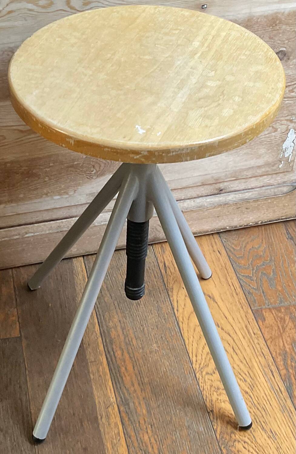 Vintage round wooden stool
