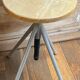 Tabouret vintage rond en bois et métal