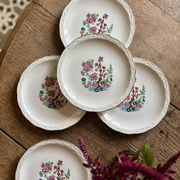 Set of 6 vintage dessert plates, "Indian Tree" pattern by Digoin
