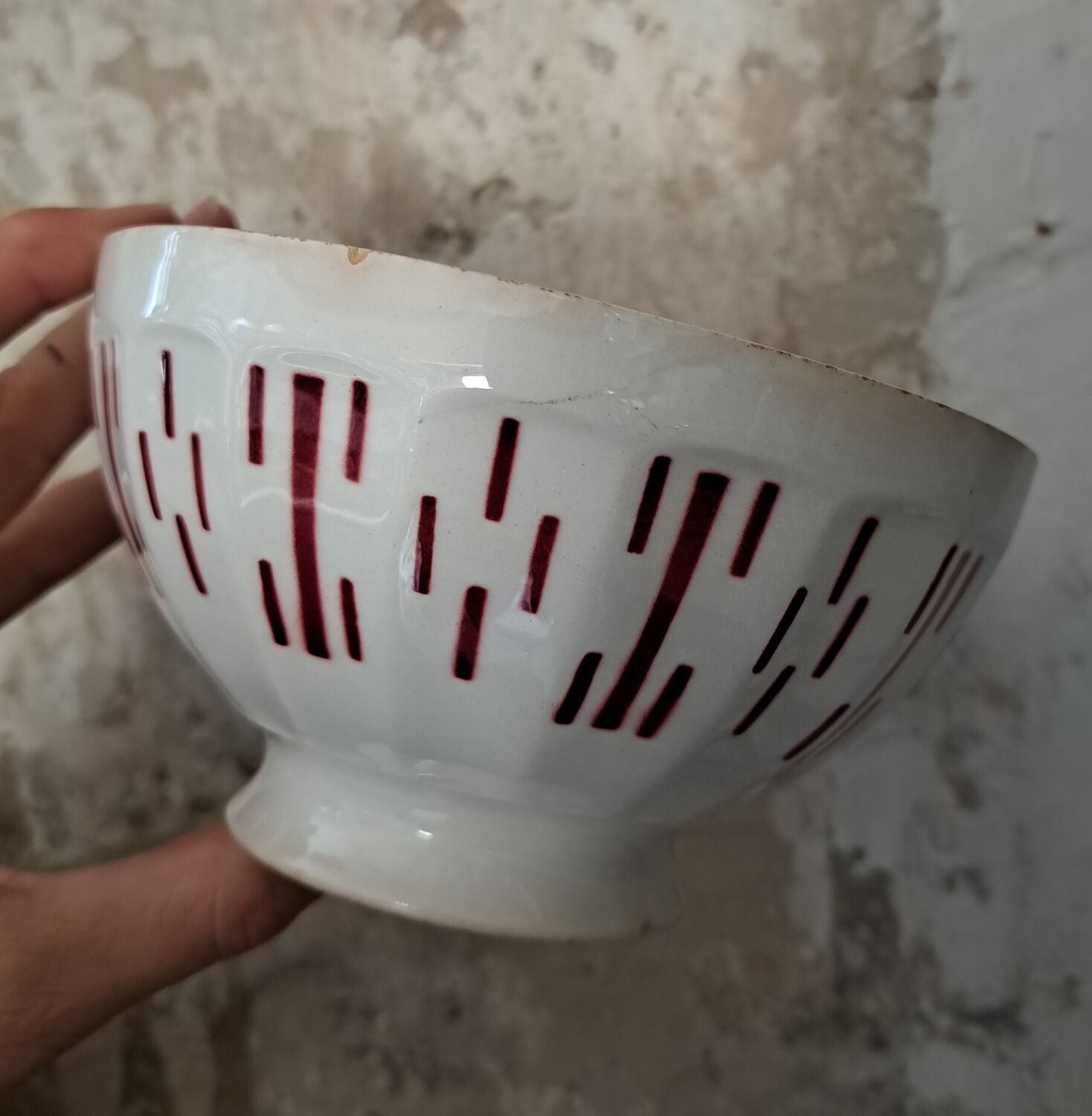 Duo of stenciled bowls
